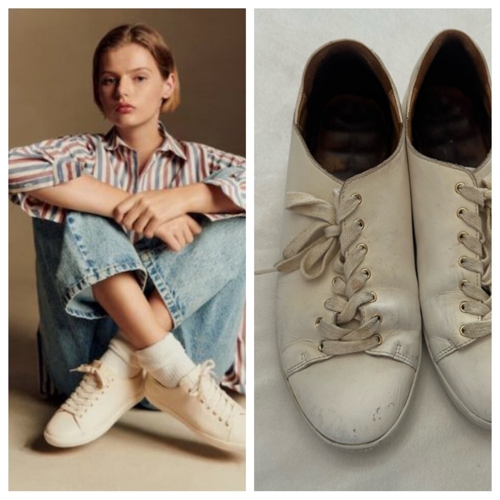 Sezane Cream Women's Jack Trainer Sneakers Size 41EU